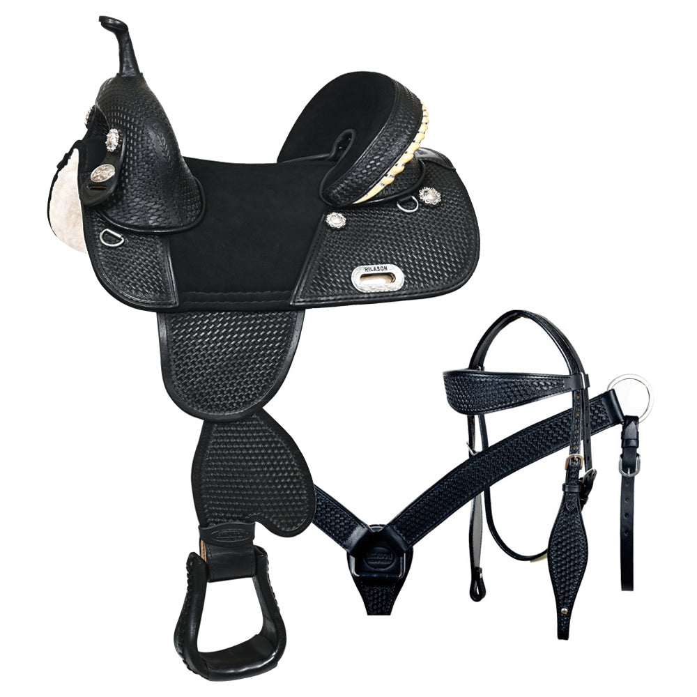 HILASON Western Horse Saddle Treeless American Leather Trail Barrel Tack | for Horses