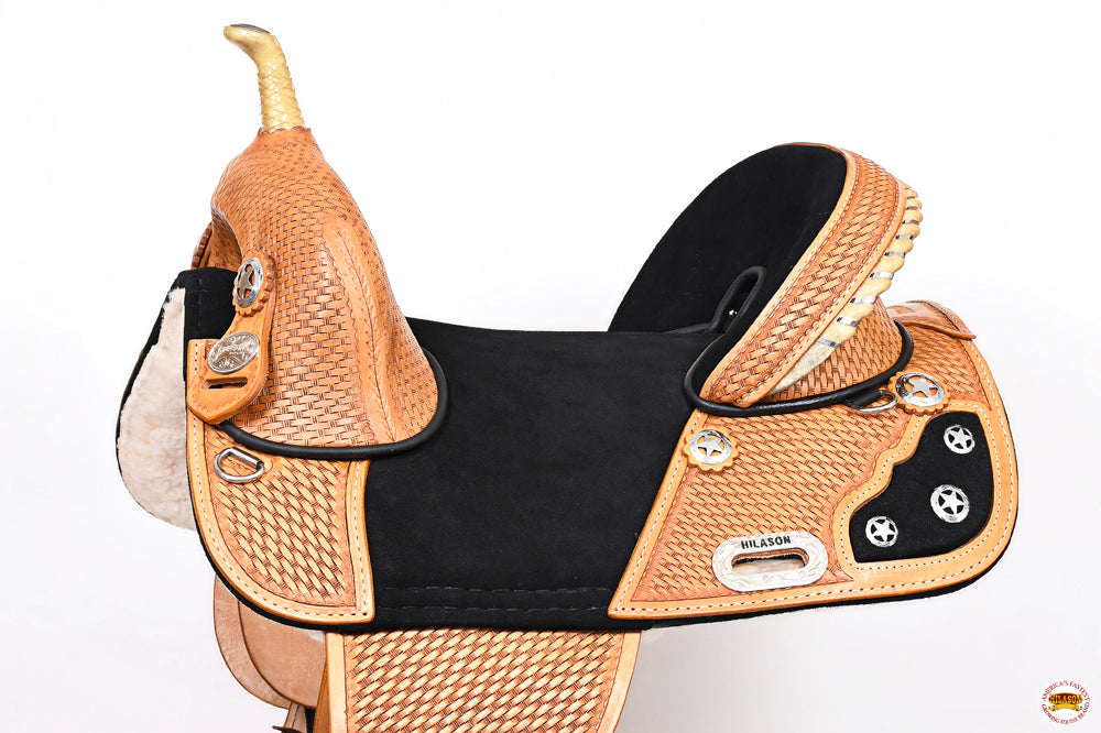 HILASON Western Horse Saddle Treeless American Leather Trail Barrel Tack | for Horses