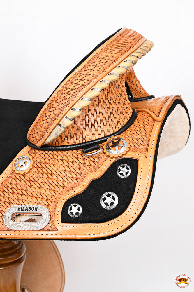 HILASON Western Horse Saddle Treeless American Leather Trail Barrel Tack | for Horses