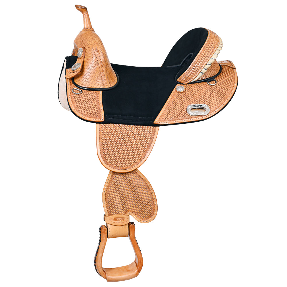 HILASON Western Horse Saddle Treeless American Leather Trail Barrel Tack | for Horses