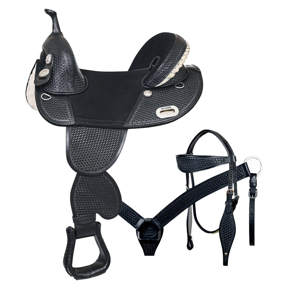 HILASON Western Horse Saddle Treeless American Leather Trail Barrel Tack | for Horses