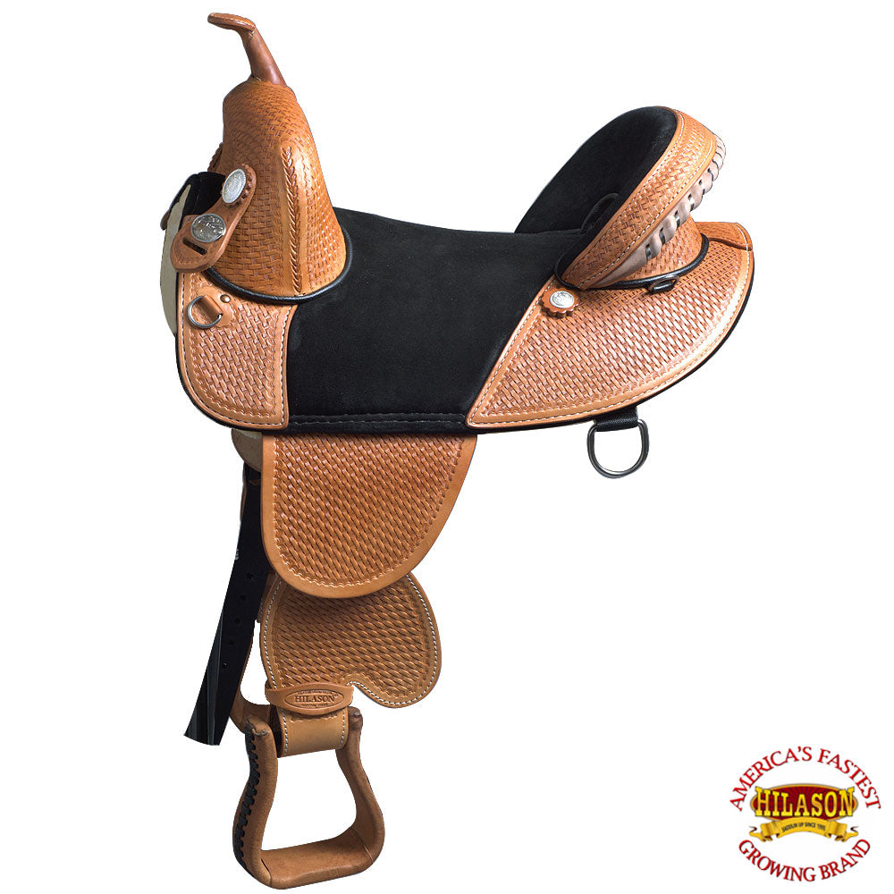 HILASON Western Horse Saddle Treeless American Leather Trail Barrel Tack | for Horses