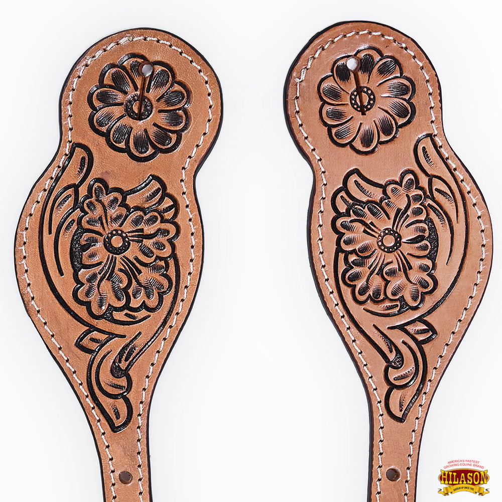 Hilason Western Cowboy Cowgirl Heavy Duty Genuine Leather Slobber Straps Black