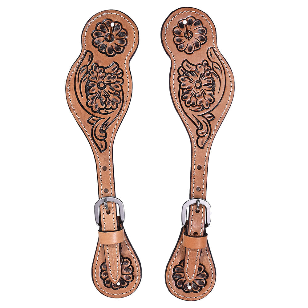 Hilason Western Cowboy Cowgirl Heavy Duty Genuine Leather Slobber Straps Black