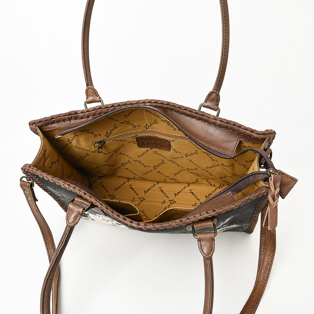 American Darling Briefcase Hair-On Genuine Leather