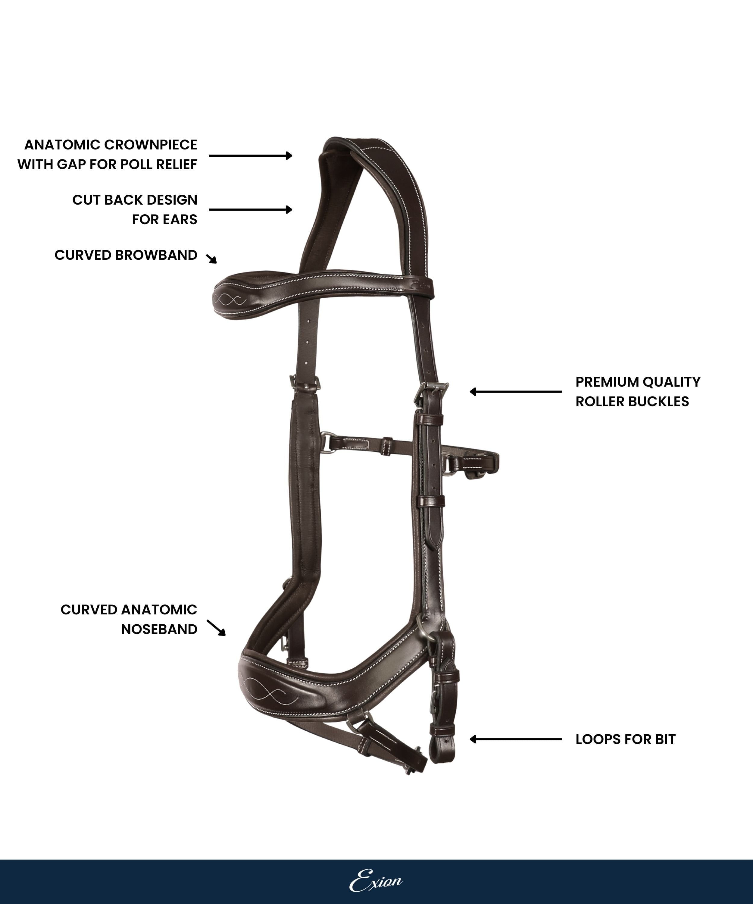 ExionPro 'Auriga' Anti-Pressure Bridle with Reins by Bridles & Reins - alternate view 4