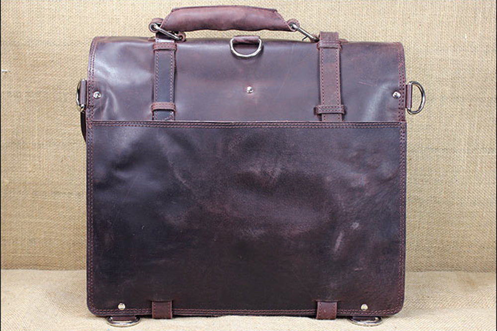 Briefcase Backpack Laptop Bag Glanor Buffalo Leather Hand