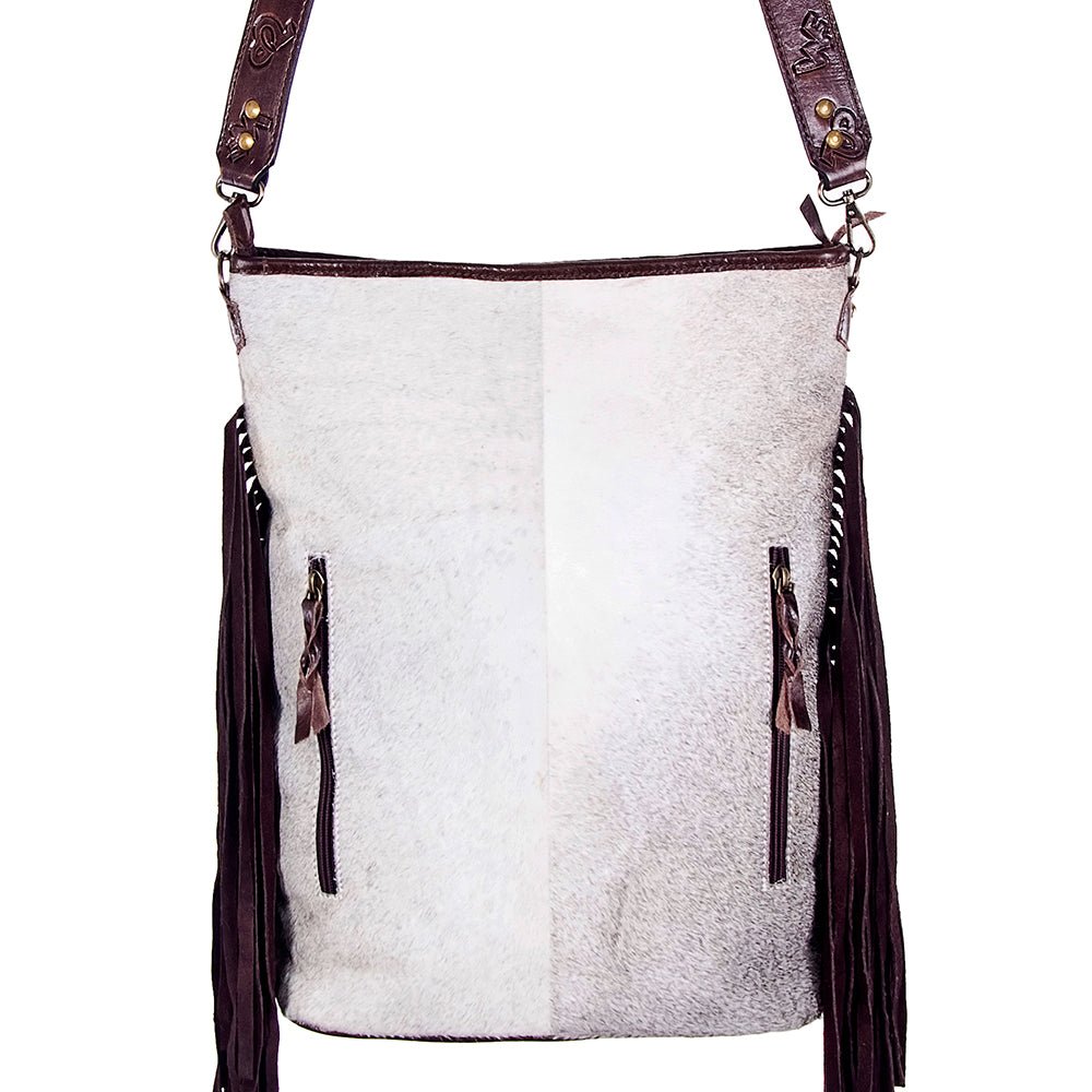 American Darling Messenger Hand Tooled Hair-On Genuine Leather
