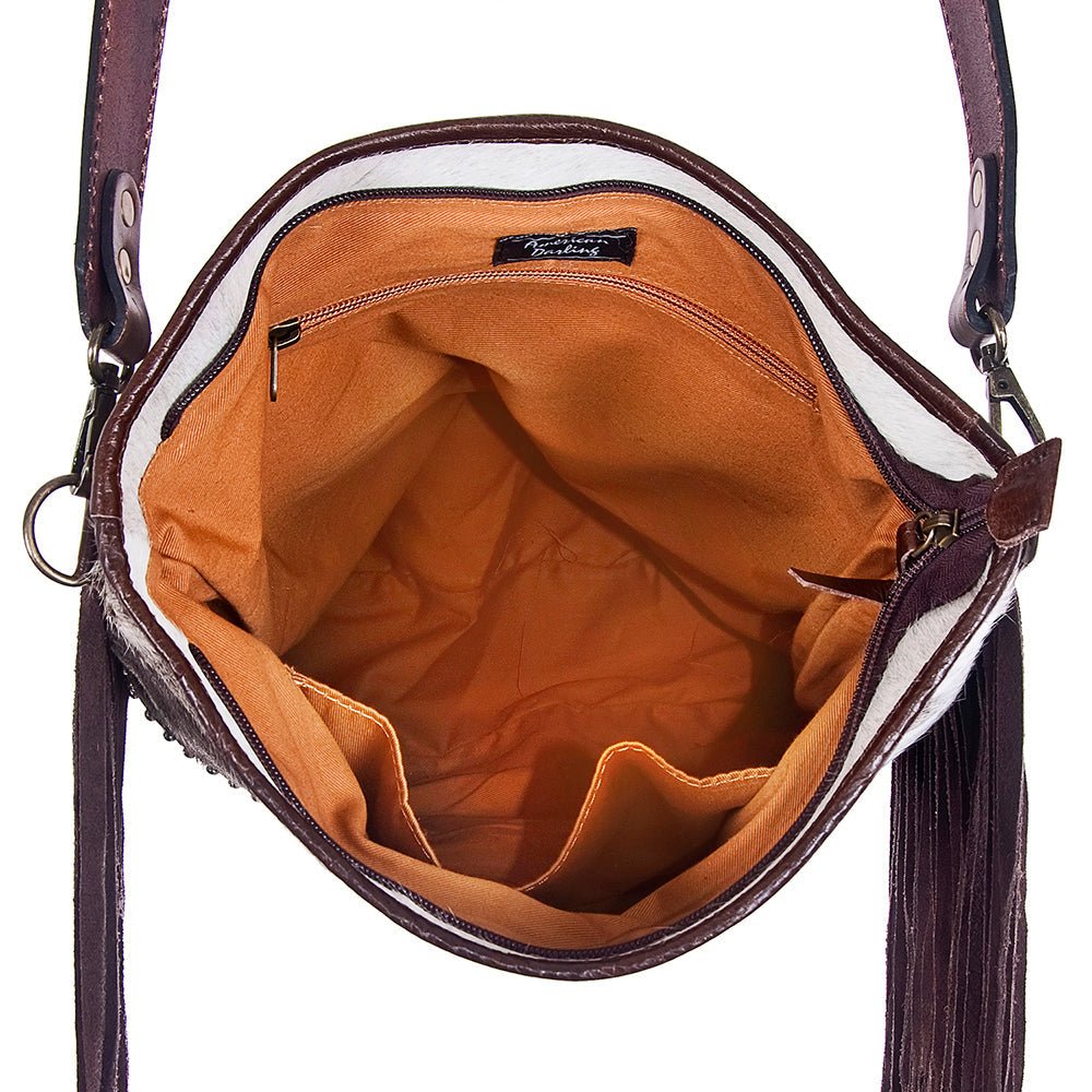 American Darling Messenger Hand Tooled Hair-On Genuine Leather