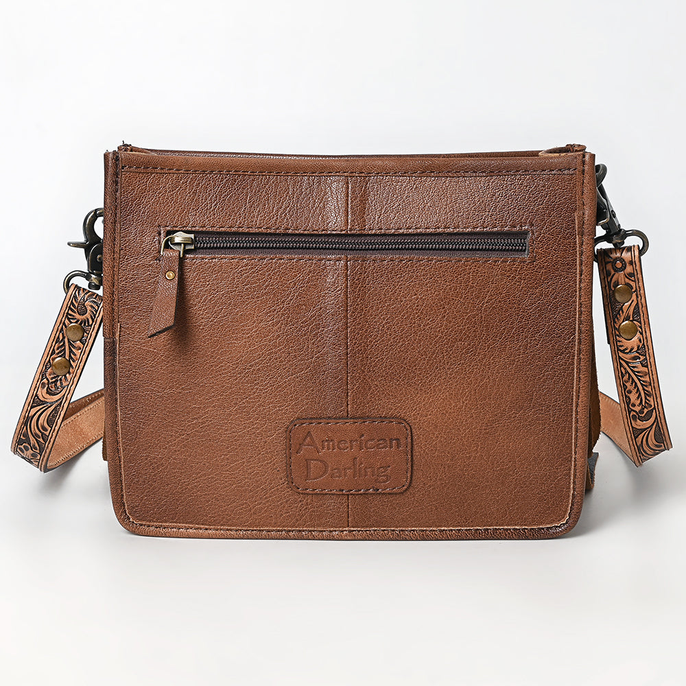American Darling Messenger Hand Tooled Genuine Leather