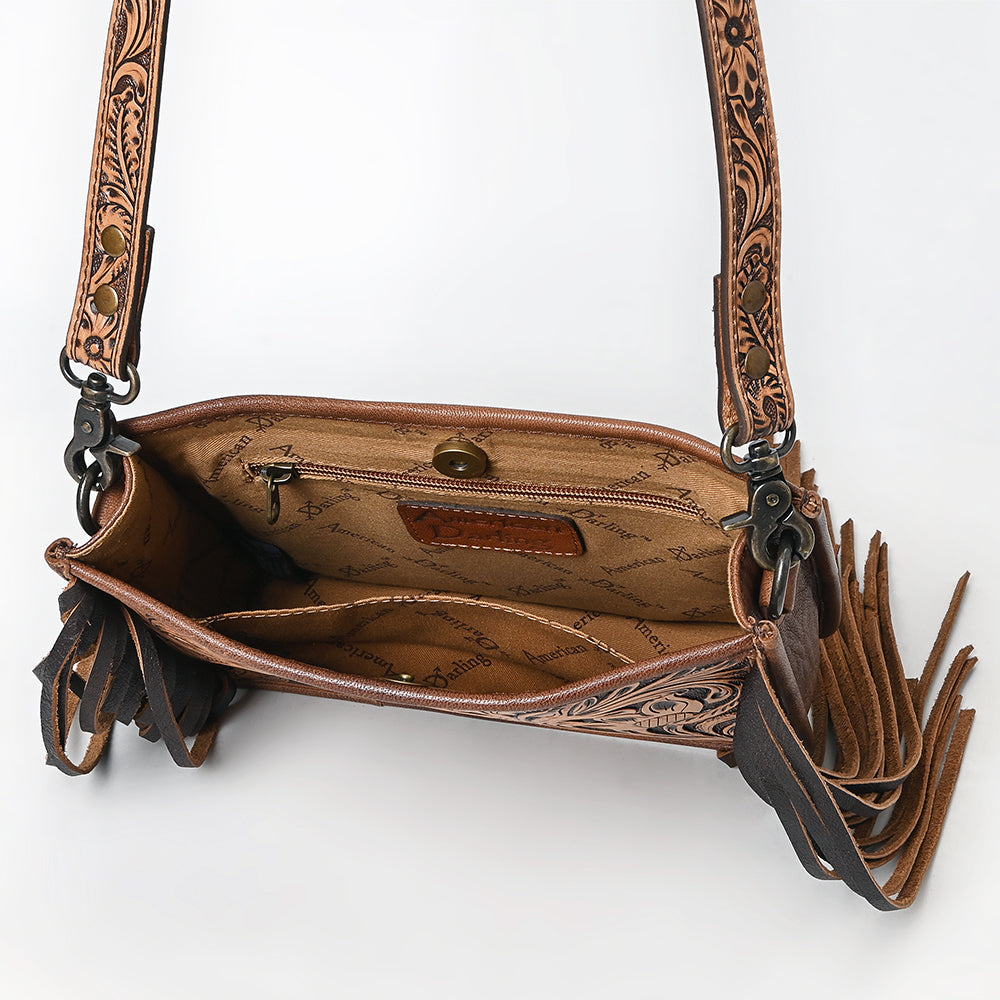 American Darling Messenger Hand Tooled Genuine Leather
