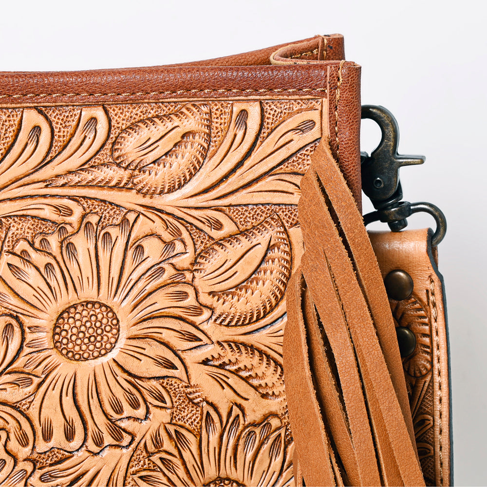 American Darling Hand-Tooled Leather Messenger Bag