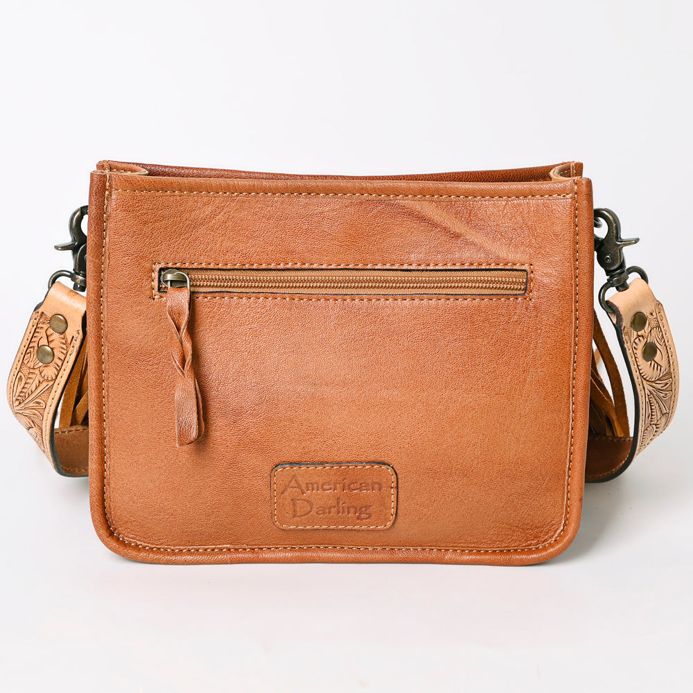 American Darling Hand-Tooled Leather Messenger Bag