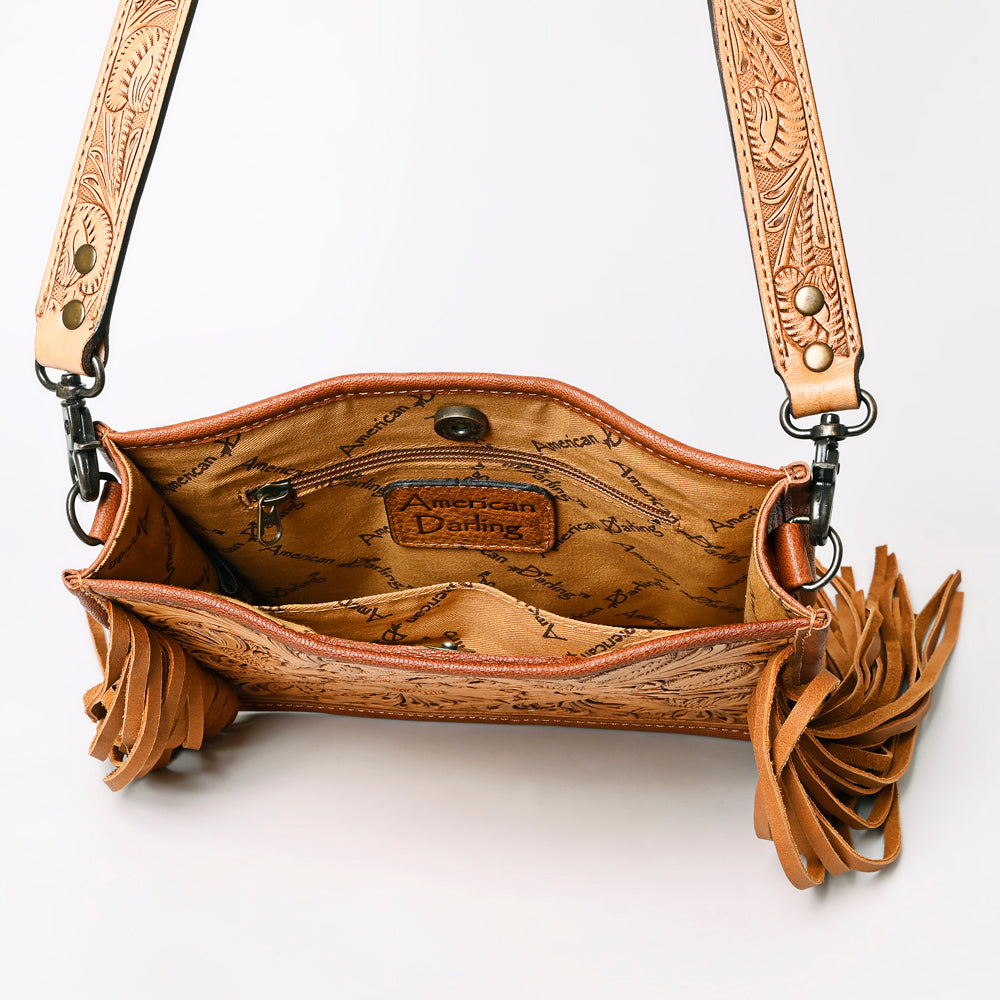American Darling Hand-Tooled Leather Messenger Bag