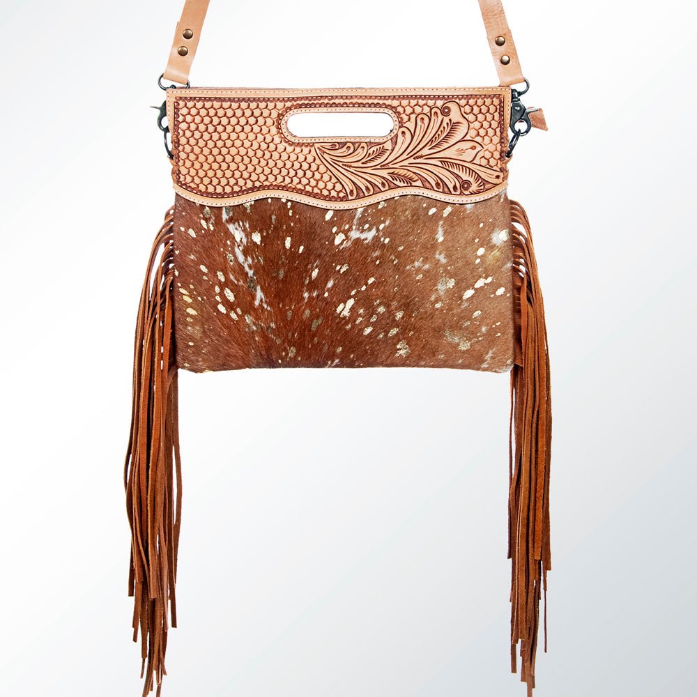 American Darling Clutch Hand Tooled Hair-On Genuine Leather