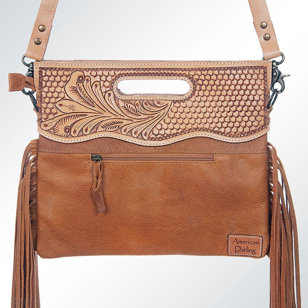 American Darling Clutch Hand Tooled Hair-On Genuine Leather