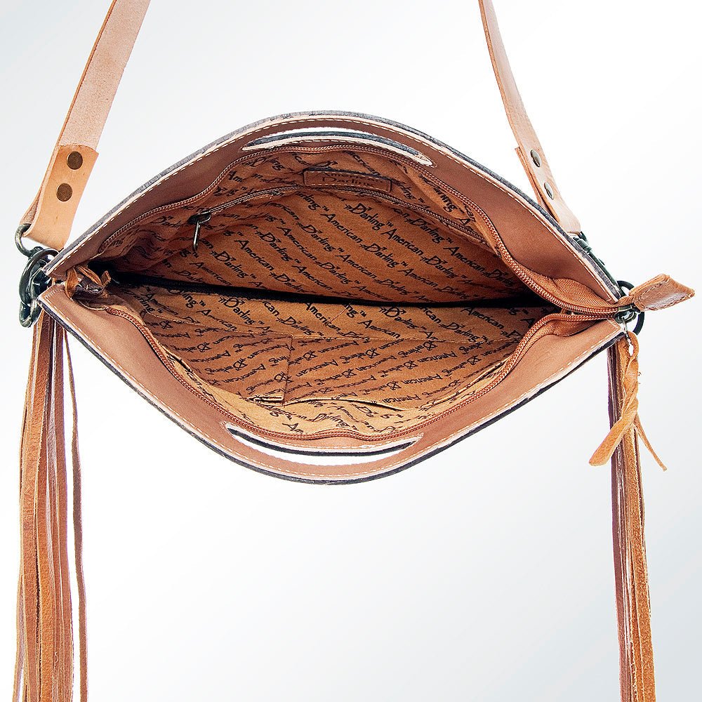 American Darling Clutch Hand Tooled Hair-On Genuine Leather