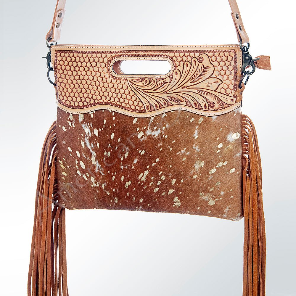 American Darling Clutch Hand Tooled Hair-On Genuine Leather