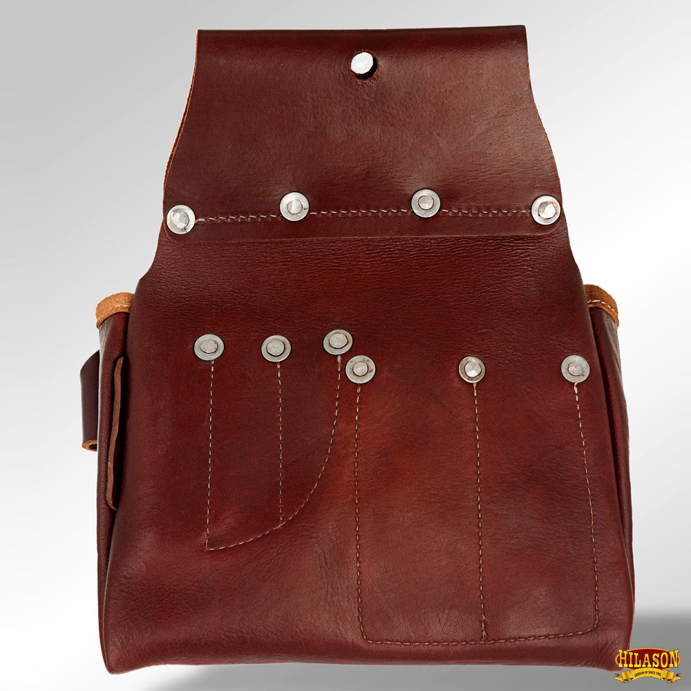 HILASON Leather Tool Bag Construction Handyman Farmers Organizer Storage Bags For Men Electrician Tools Home & Wood Work