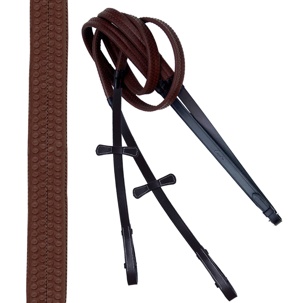 ExionPro SS / Brass Clincher Figure 8 Bridle with Rubber Reins by Bridles & Reins - alternate view 7