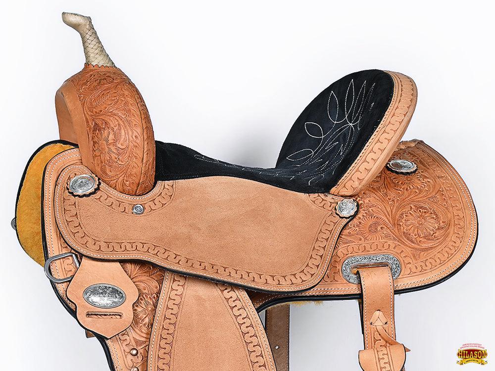 Hilason Tan Leather Western Barrel Racing Saddle
