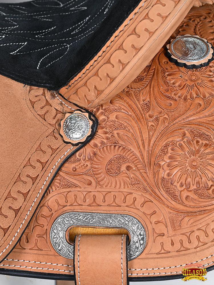 Hilason Tan Leather Western Barrel Racing Saddle