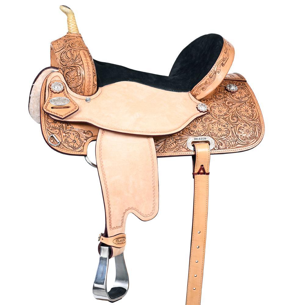 Rugged Western Trail Saddle With American Leather Flex Tree For Extended Journeys