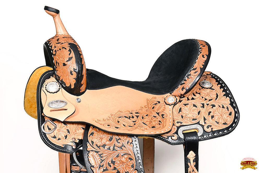 Hilason Western Horse Barrel Racing Trail Pleasure Oiled American Leather Saddle