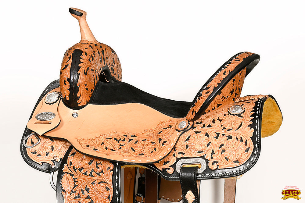 HILASON Western Horse Barrel Racing Saddle Trail American Leather | for Horses