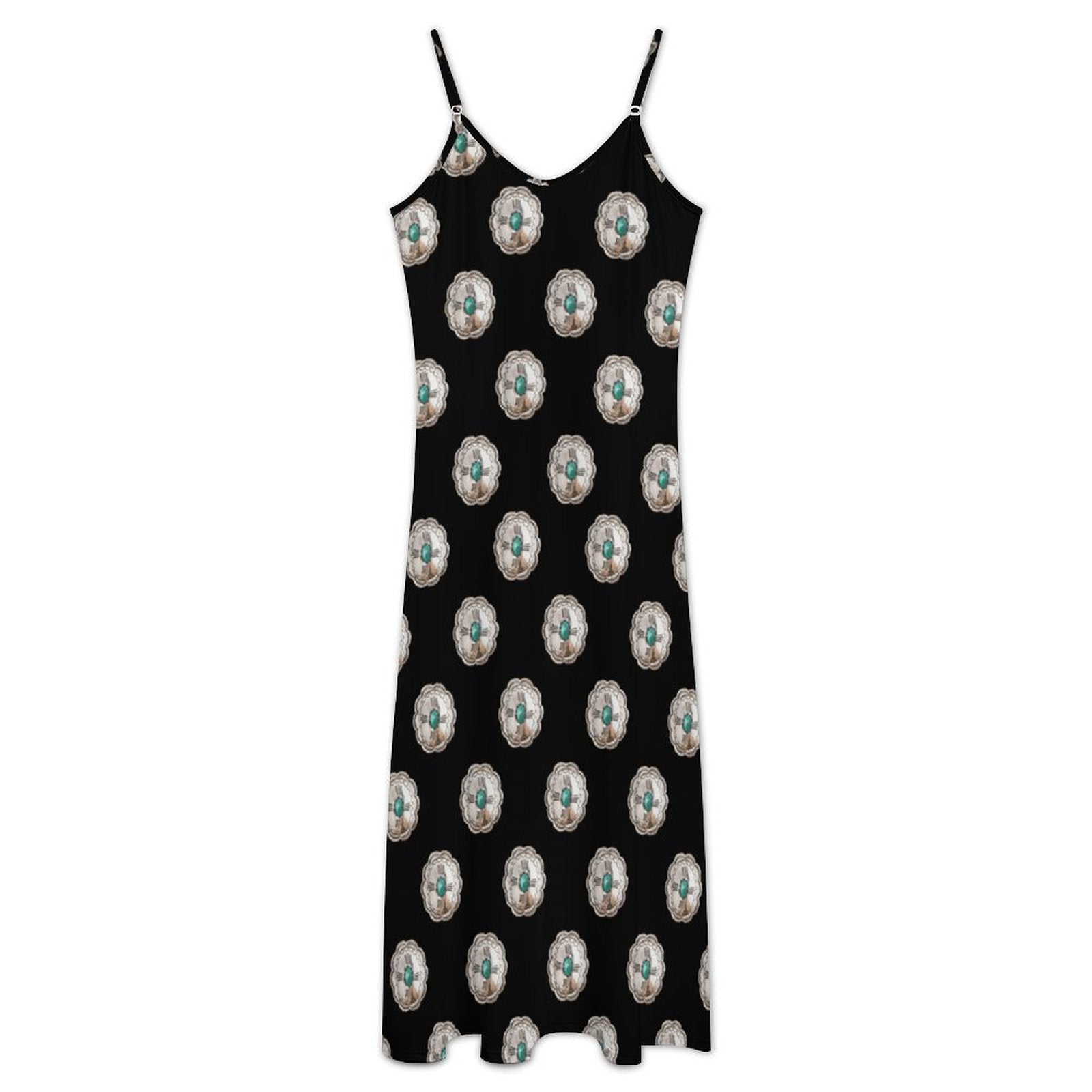 Baha Ranch Turquoise Silver Concho Maxi Dress by Baha Ranch Western Wear - product image 2
