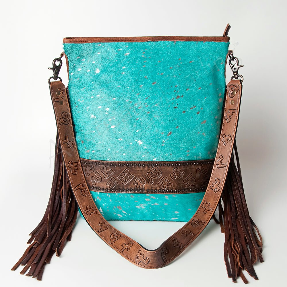 American Darling Messenger Hand Tooled Hair-On Genuine Leather