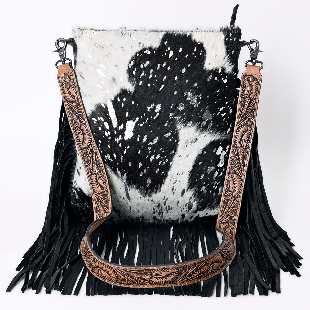 American Darling Messenger Hand Tooled Hair On Genuine Leather Western Women Bag Handbag Purse | Cute