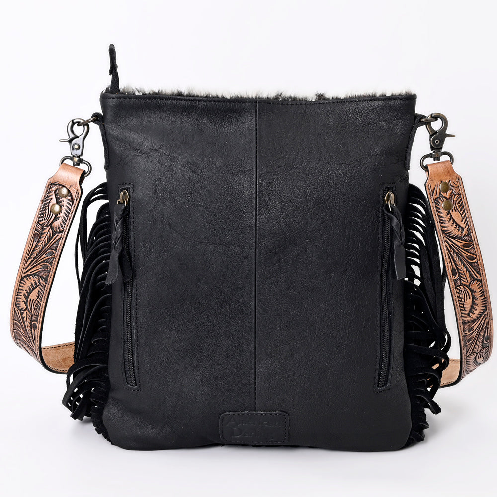 American Darling Messenger Hand Tooled Hair On Genuine Leather Western Women Bag Handbag Purse | Cute