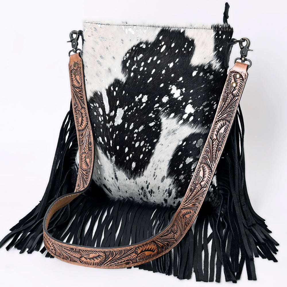 American Darling Messenger Hand Tooled Hair On Genuine Leather Western Women Bag Handbag Purse | Cute