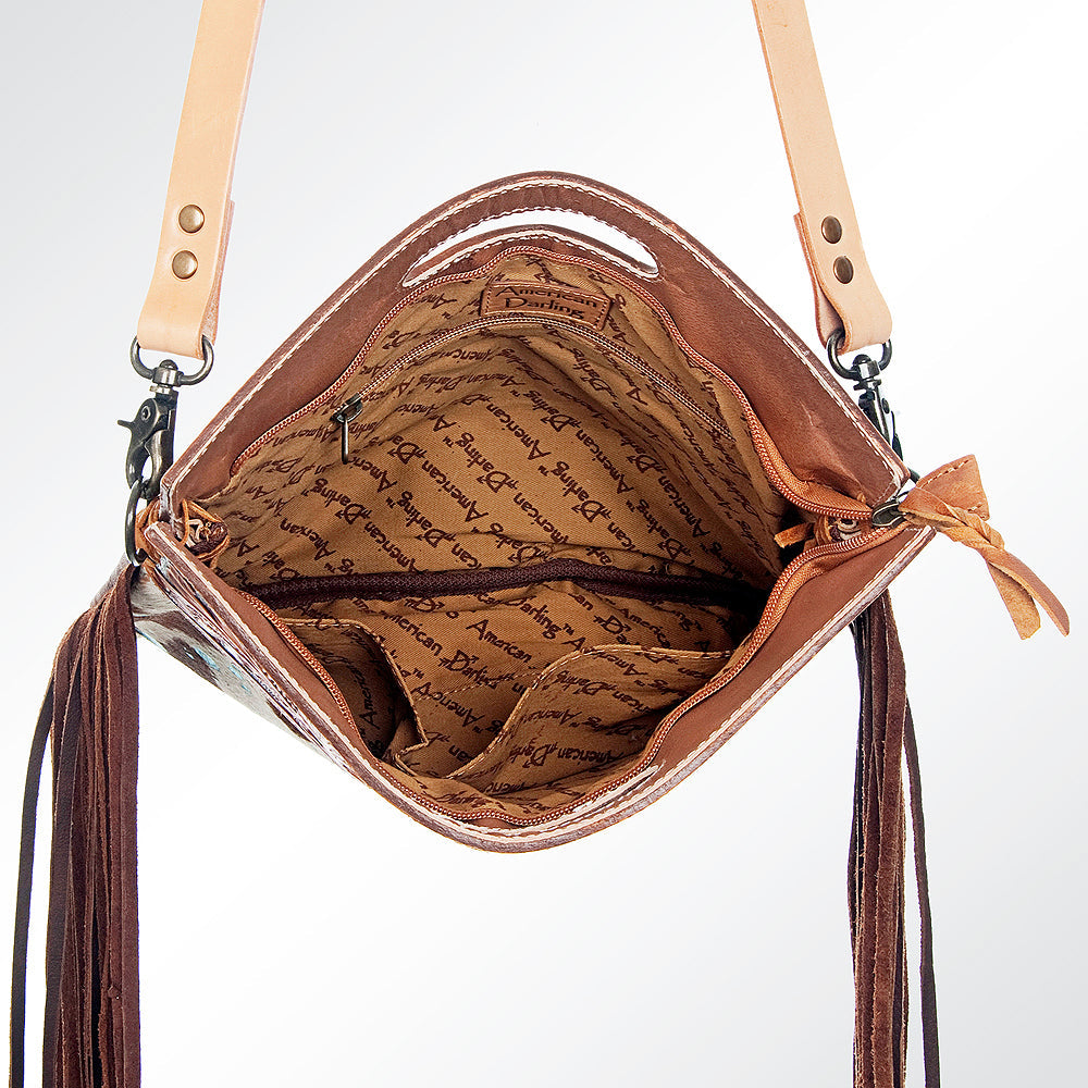 American Darling Clutch Hand Tooled Saddle Blanket Fabric Genuine Leather Western Women Bag Handbag Purse | Purses for Cute