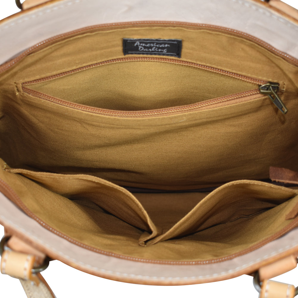 American Darling Crossbody Hand Tooled Hair-On Genuine Leather