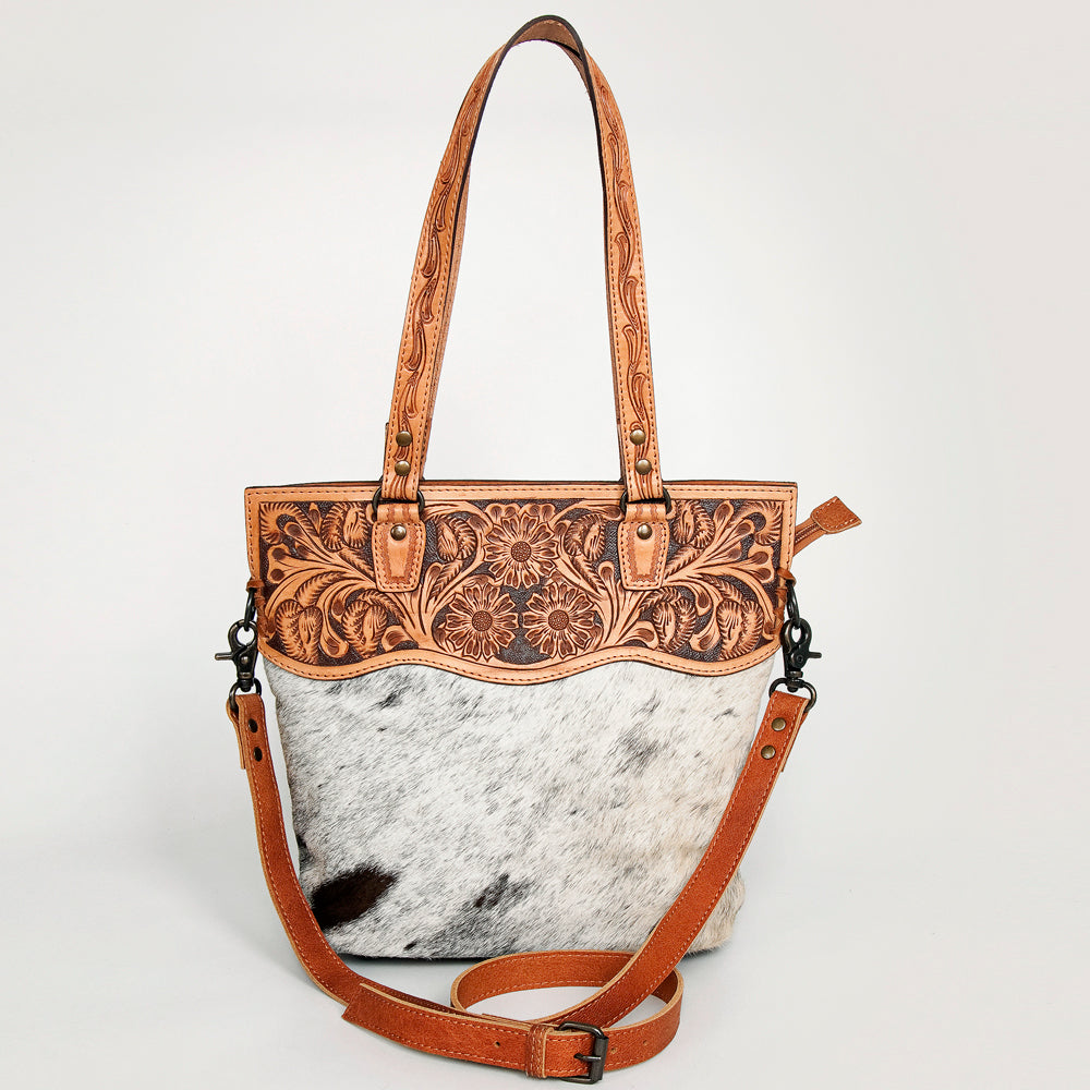 American Darling Crossbody Hand Tooled Hair-On Genuine Leather