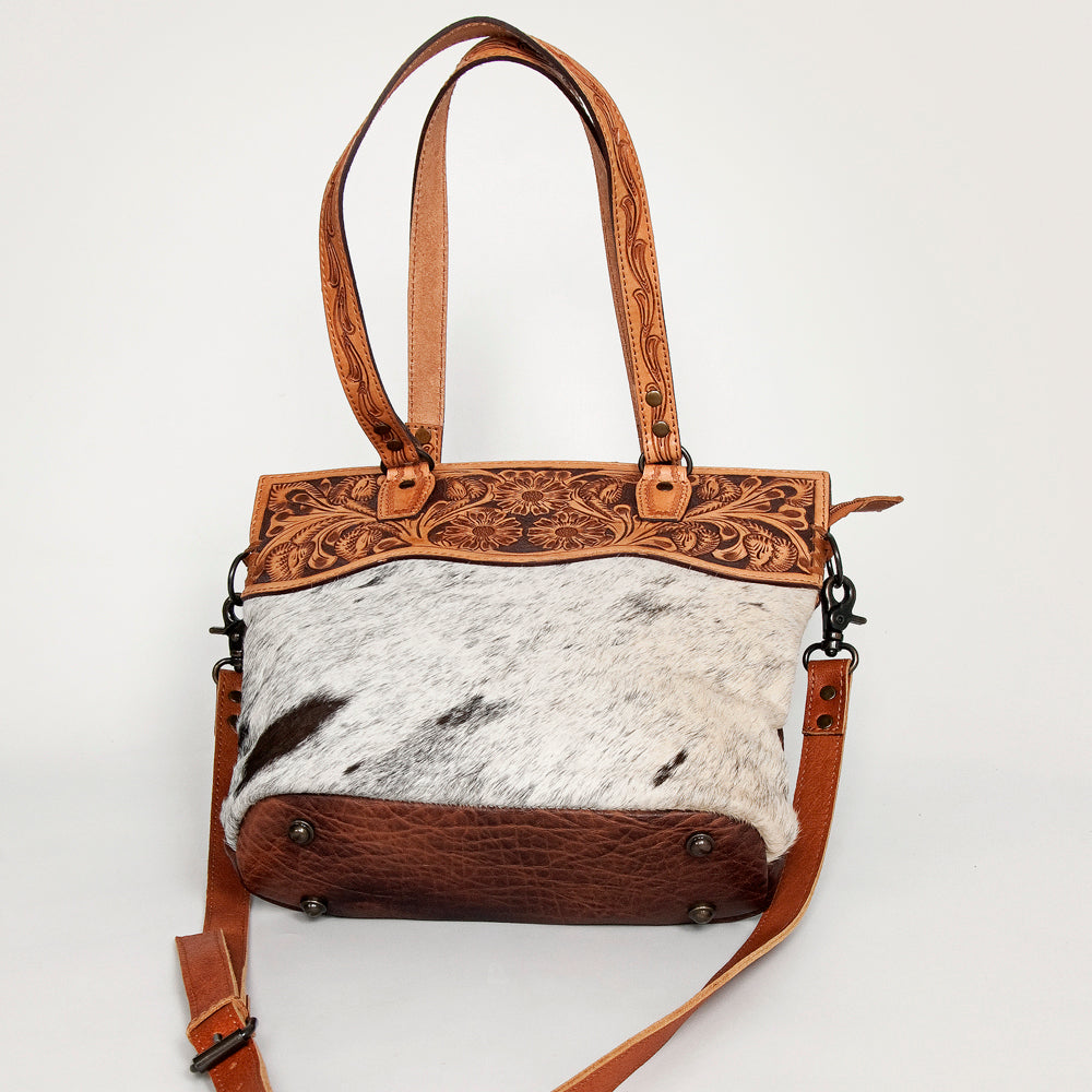 American Darling Crossbody Hand Tooled Hair-On Genuine Leather