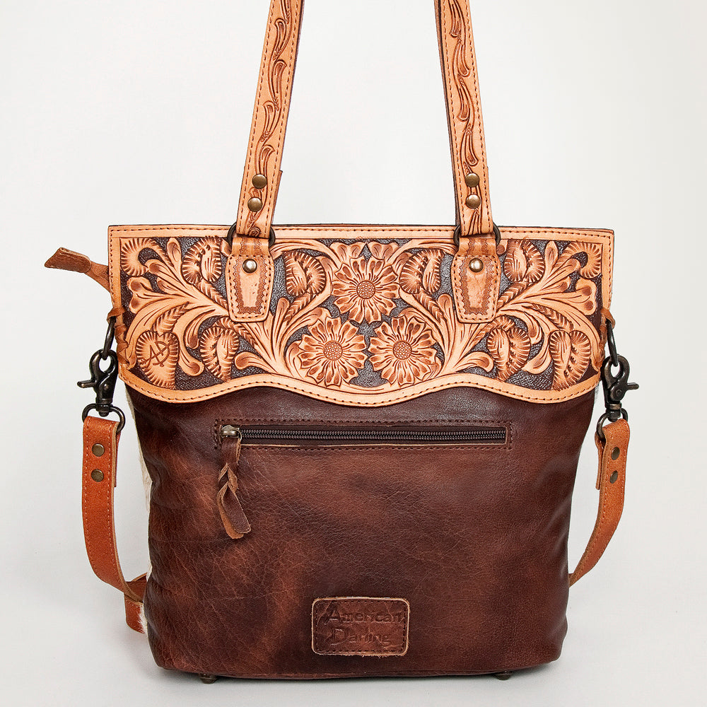 American Darling Crossbody Hand Tooled Hair-On Genuine Leather