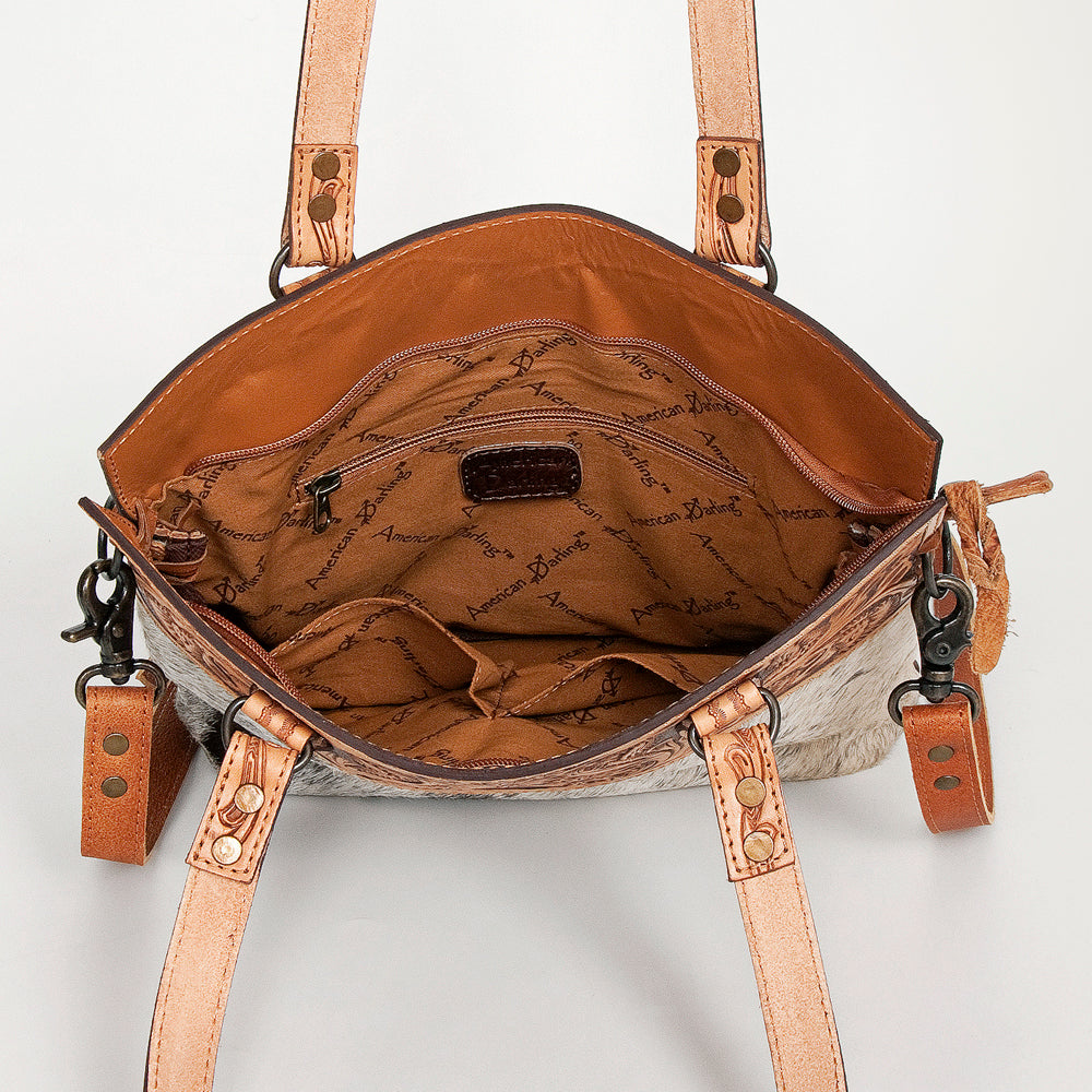 American Darling Crossbody Hand Tooled Hair-On Genuine Leather