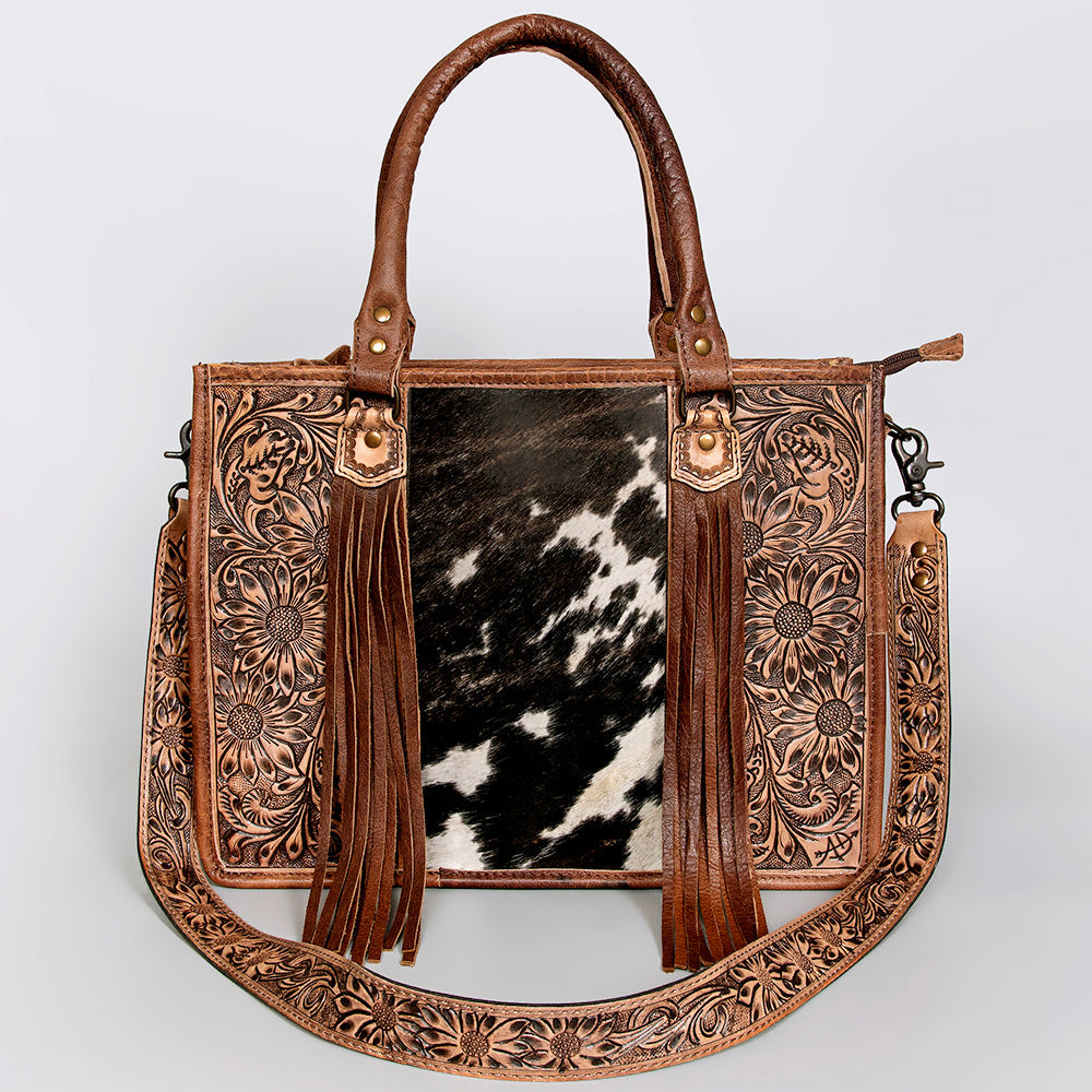 American Darling Briefcase Hand Tooled Saddle Blanket Genuine Leather