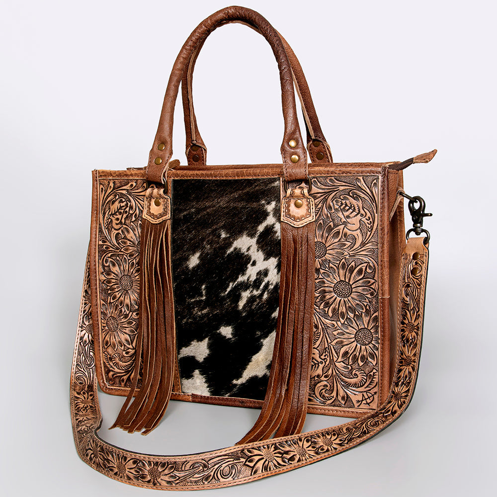 American Darling Briefcase Hand Tooled Saddle Blanket Genuine Leather