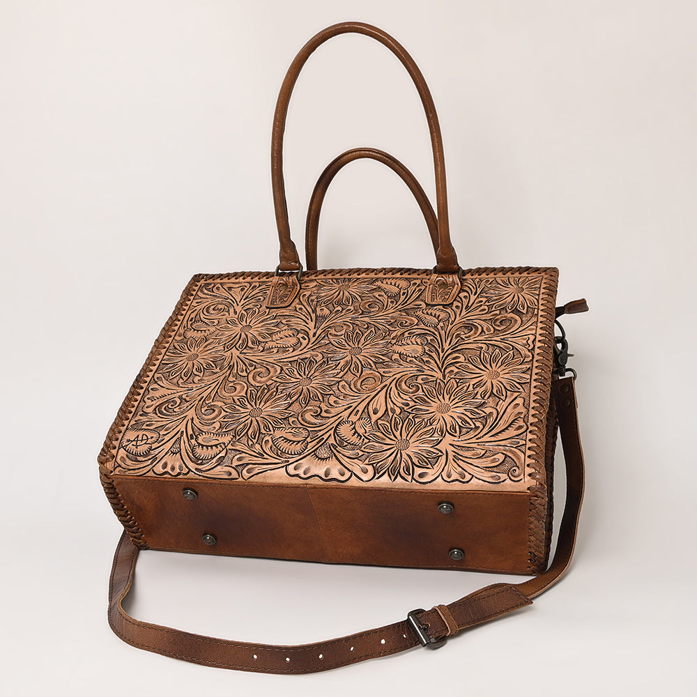 American Darling Briefcase Hand Tooled Genuine Leather
