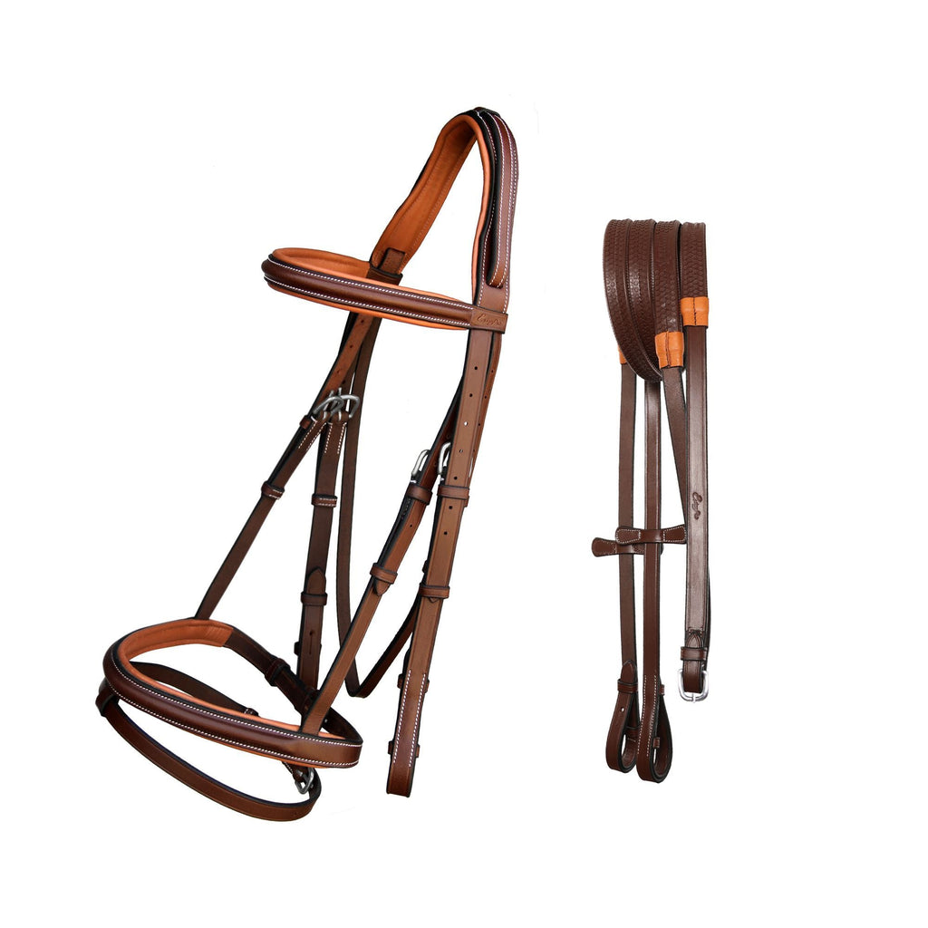 ExionPro Pressure Relief Crown Raised Padded Jumping Bridle with Reins by Bridles & Reins - alternate view 3