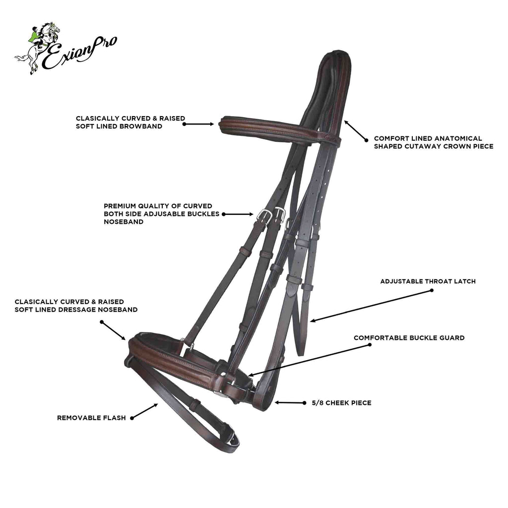 ExionPro Pressure Relief Crown Dressage Bridle with Web Reins by Bridles & Reins - alternate view 4