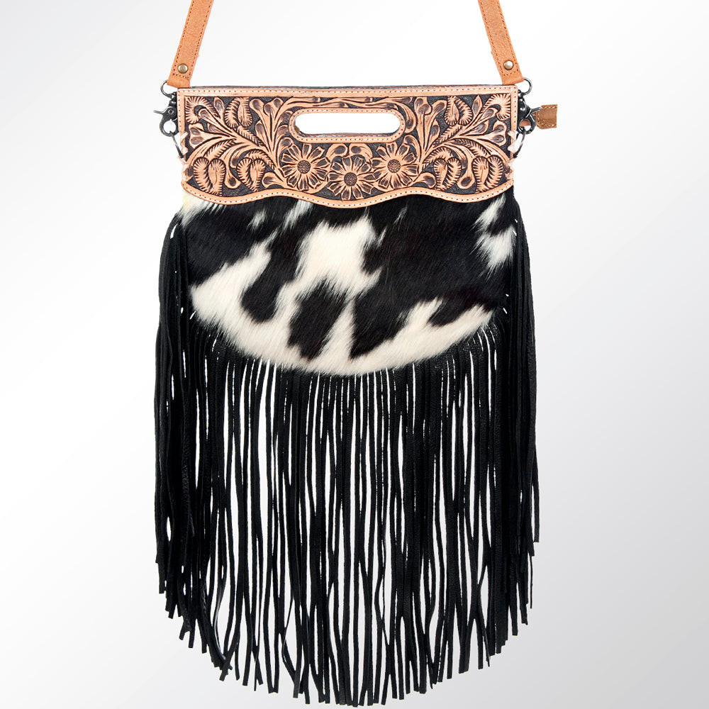 American Darling Hand-Tooled Hair-On Genuine Leather Clutch