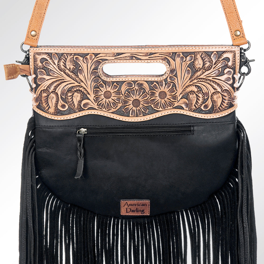 American Darling Hand-Tooled Hair-On Genuine Leather Clutch