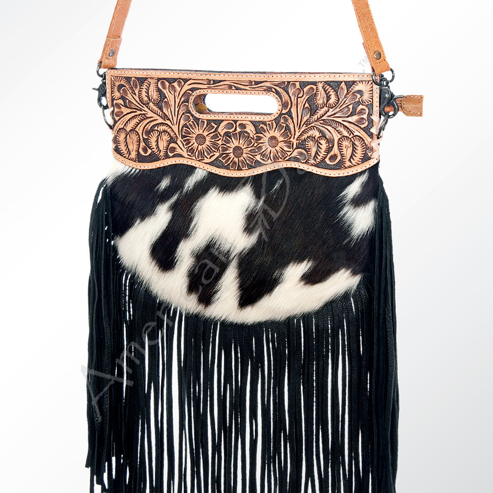 American Darling Hand-Tooled Hair-On Genuine Leather Clutch