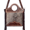 American Darling Hand-Tooled Hair-On Genuine Leather Crossbody Bag