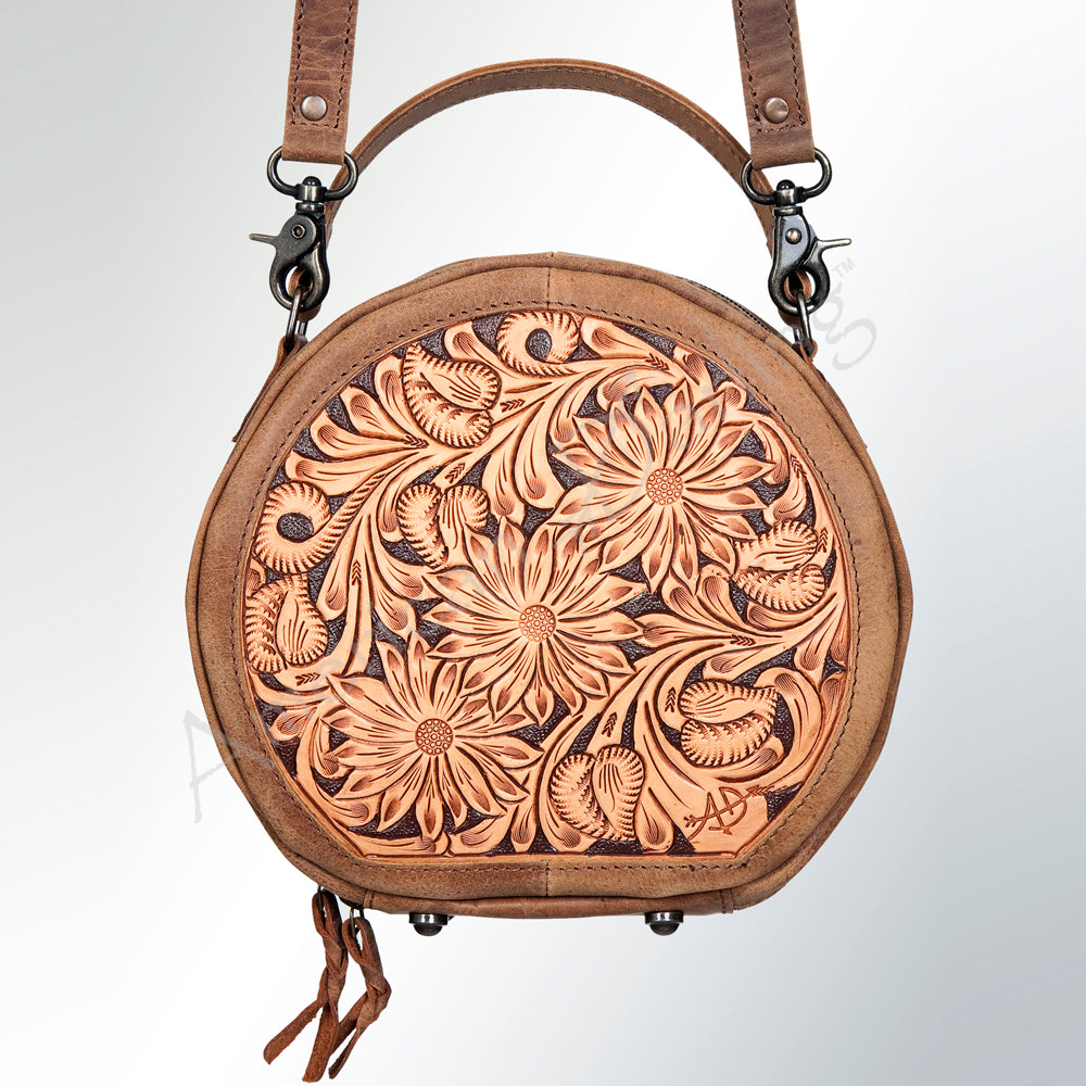 American Darling Hand-Tooled Leather Canteen Bag